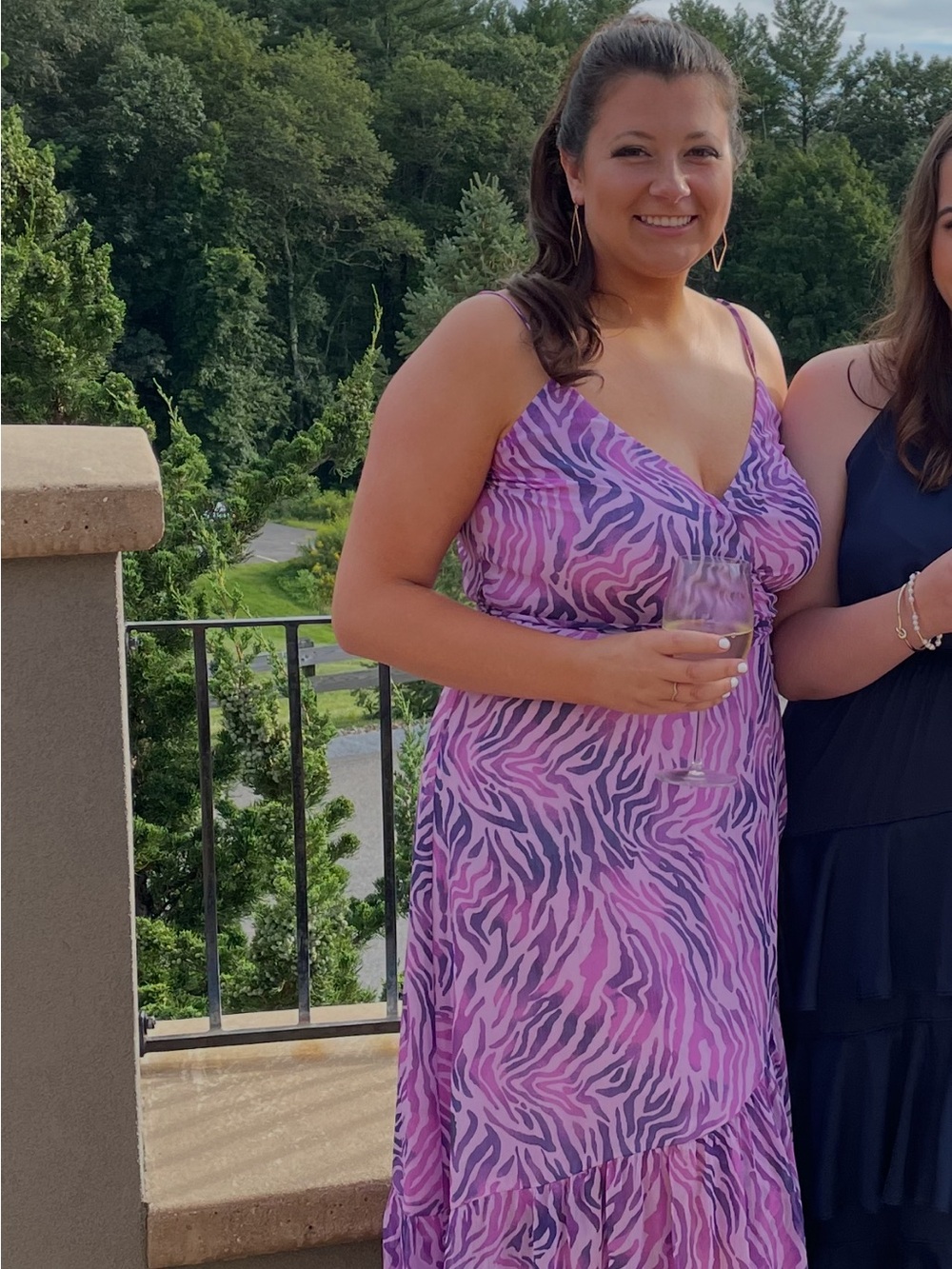 Purple Zebra/Tiger Print Wrap Dress
